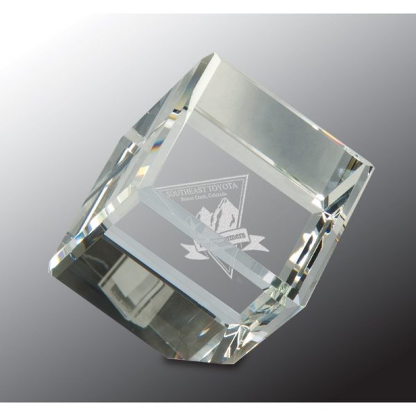 3" x 3" Crystal Cube Award